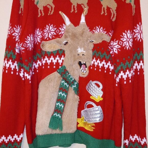 Vintage Drunken Reindeer Christmas Sweater - Picture 2 of 4